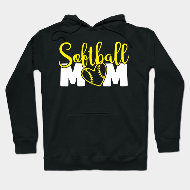 Softball Mom - Heart Hoodie by Proud Parent